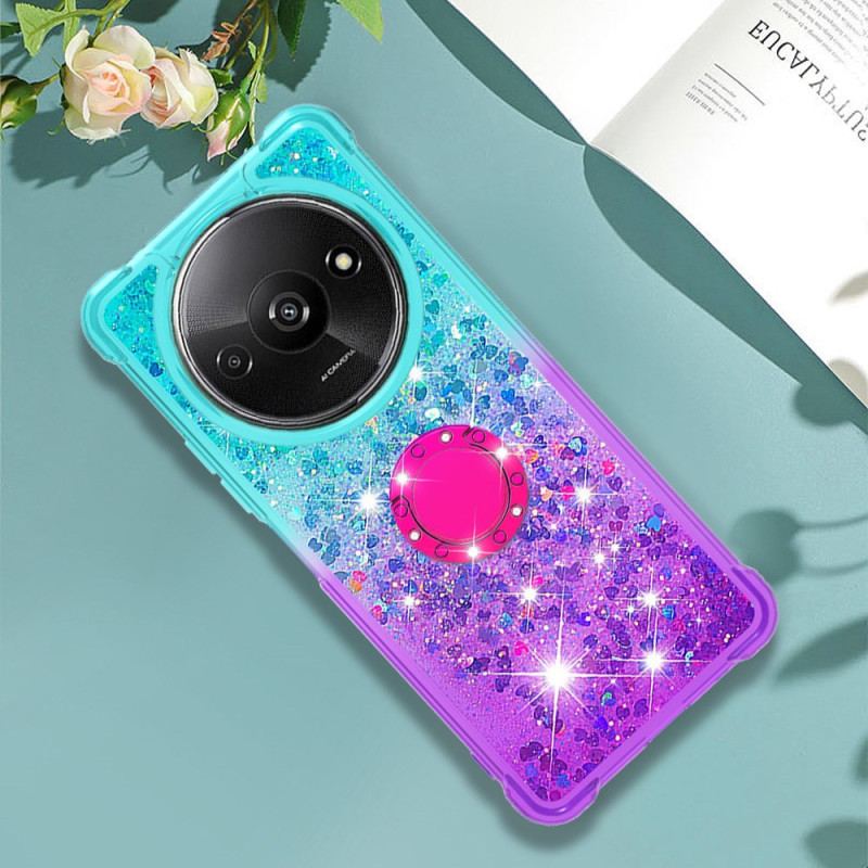 Coque Xiaomi Redmi A3 / Poco C61 Anneau-Support Dégradé Paillettes