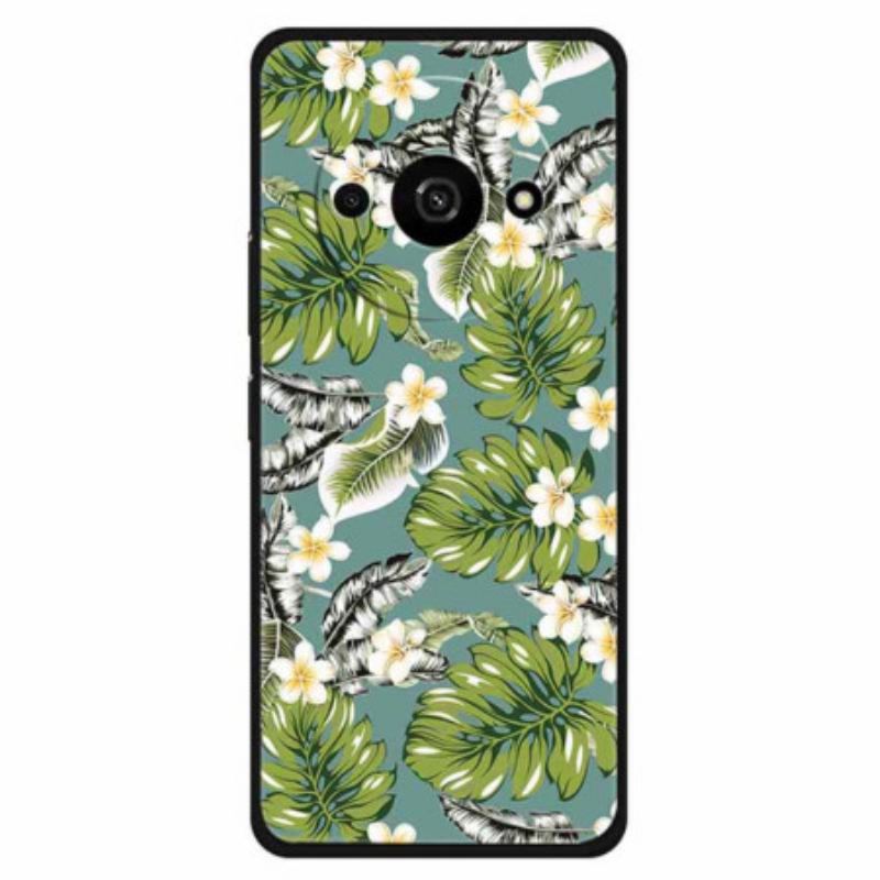 Coque Xiaomi Redmi A3 / Poco C61 Feuilles de Plantain et Fleurs d'Or