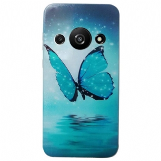 Coque Xiaomi Redmi A3 / Poco C61 Papillon Bleu