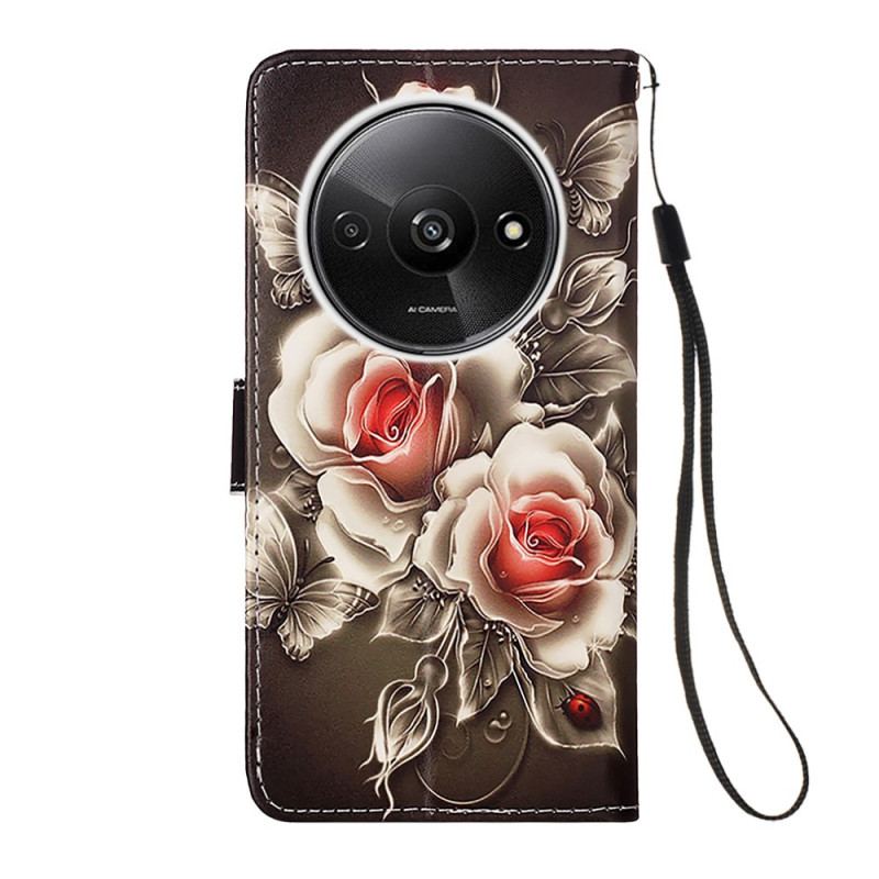 Housse Xiaomi Redmi A3 / Poco C61 Bouquet de Roses à Lanière