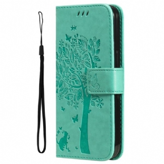 Housse Xiaomi Redmi A3 / Poco C61 Chat et Arbre à Lanière