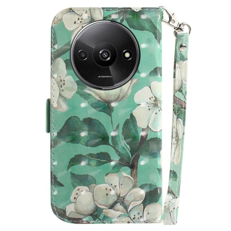 Housse Xiaomi Redmi A3 / Poco C61 Fleurs Aquarelle à Lanière