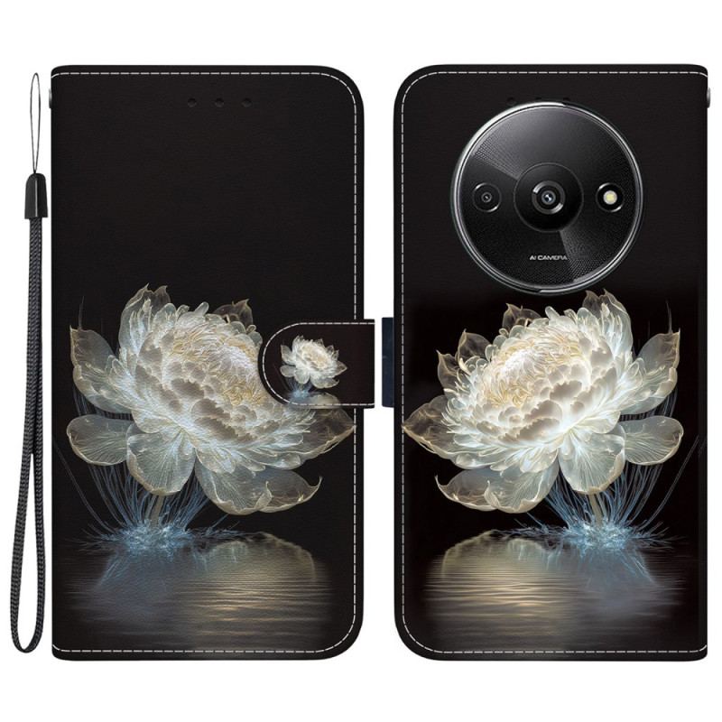 Housse Xiaomi Redmi A3 / Poco C61 Pivoine Cristal à Lanière