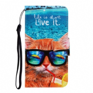 Housse Huawei P40 Lite E / Y7p Cat Live It à Lanière