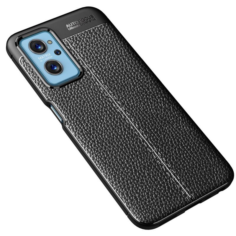 Coque Realme 9i Effet Cuir Litchi Double Line