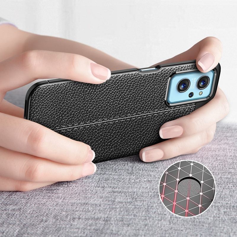 Coque Realme 9i Effet Cuir Litchi Double Line