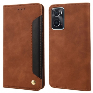 Flip Cover Realme 9i Effet Cuir Business Bicolore