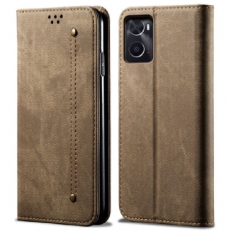 Flip Cover Realme 9i Tissu Jeans