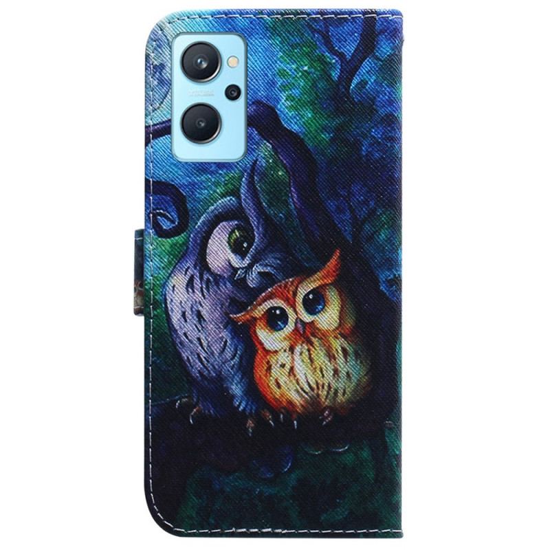 Housse Realme 9i Peinture de Hiboux