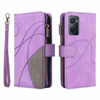 Housse Realme 9i Porte-feuilles à Lanière Motif Ligné