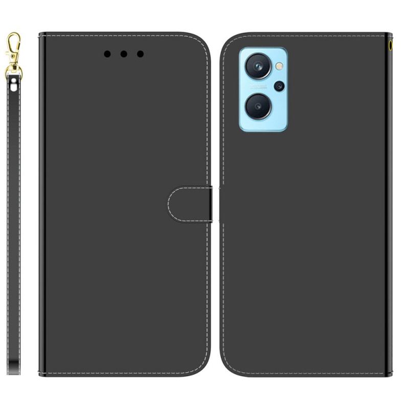 Housse Realme 9i Simili Cuir Couverture Miroir