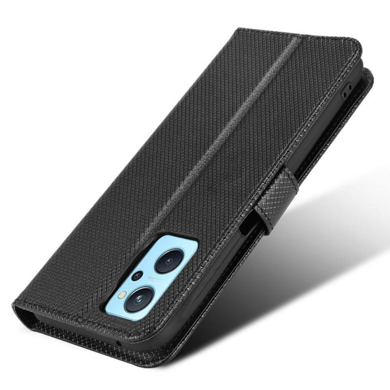Housse Realme 9i Simili Cuir Texturée à Lanière