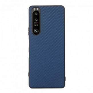 Coque Sony Xperia 1 III Effet Cuir Texture Fibre Carbone
