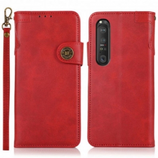 Housse Sony Xperia 1 III Bouton Magnétique KHAZNEH