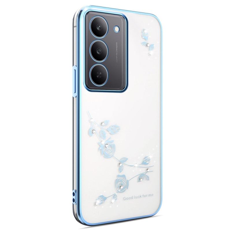 Coque Realme 14X 5G Décoration Florale et Strass KADEM