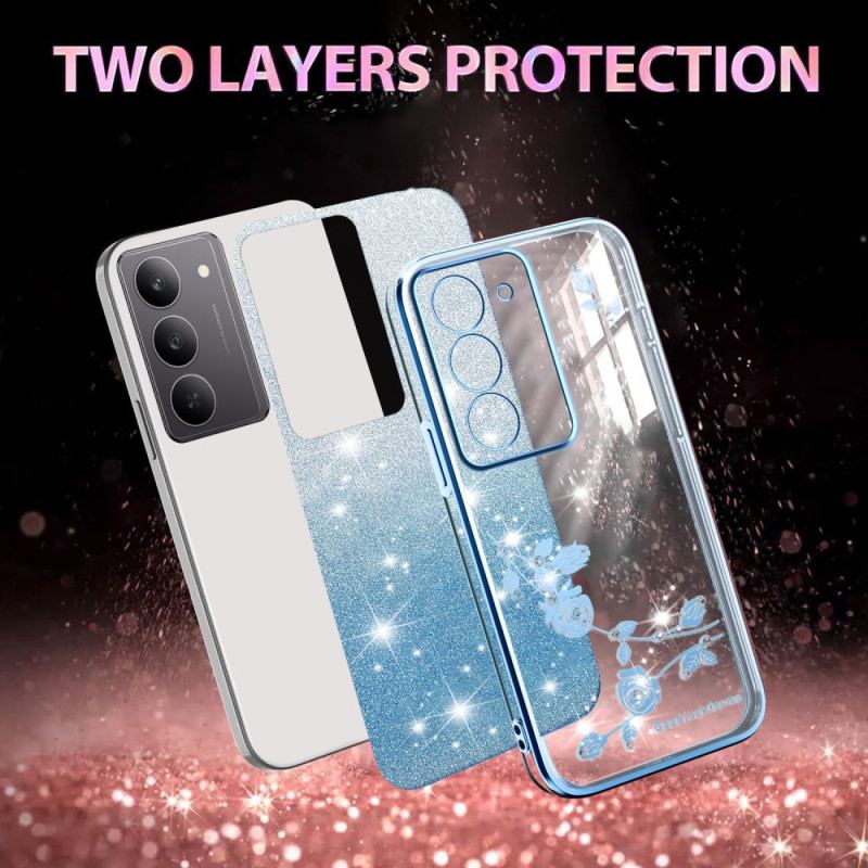 Coque Realme 14X 5G Fleurs et Strass KADEM
