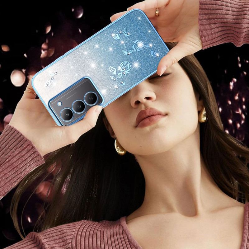 Coque Realme 14X 5G Fleurs et Strass KADEM