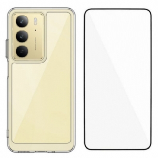 Coque Realme 14X 5G Transparente avec Protecteur Écran en Verre Trempé