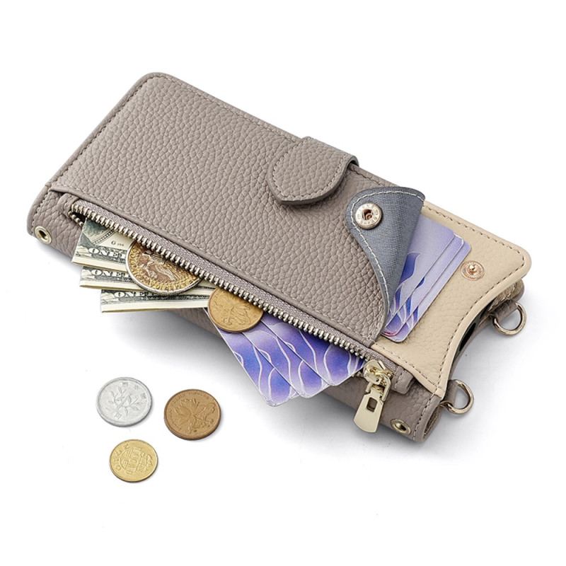 Housse Realme 14X 5G / C75 Portefeuille Bicolore avec Chaîne