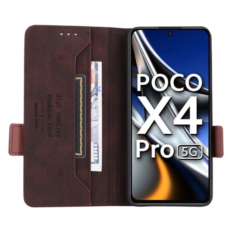 Flip Cover Poco X4 Pro 5G Effet Cuir Stylé