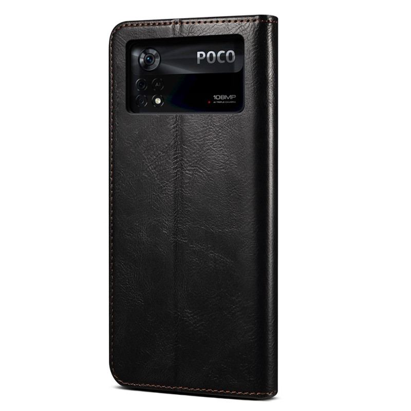 Flip Cover Poco X4 Pro 5G Simili Cuir Ciré