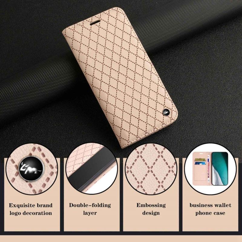 Flip Cover Poco X4 Pro 5G Simili Cuir Litchi Losanges