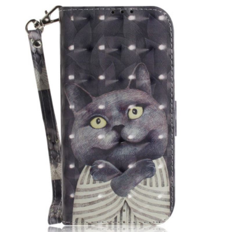 Housse Poco X4 Pro 5G Chat Gris à Lanière