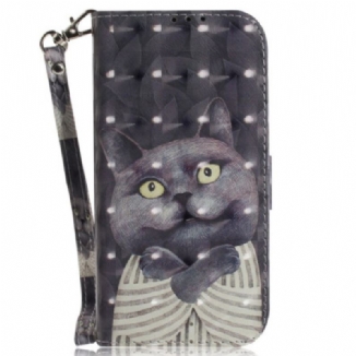 Housse Poco X4 Pro 5G Chat Gris à Lanière