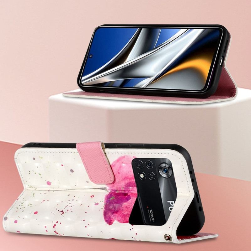 Housse Poco X4 Pro 5G Coquelicot à Lanière