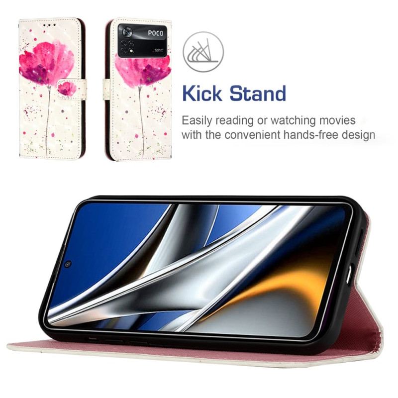 Housse Poco X4 Pro 5G Coquelicot à Lanière