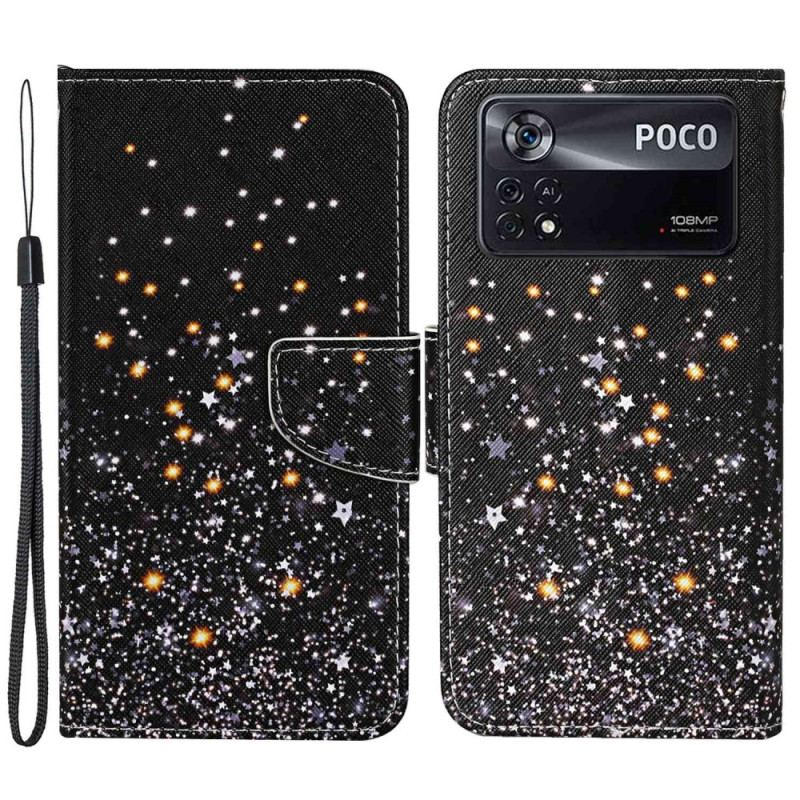 Housse Poco X4 Pro 5G Effet Paillettes à Lanière