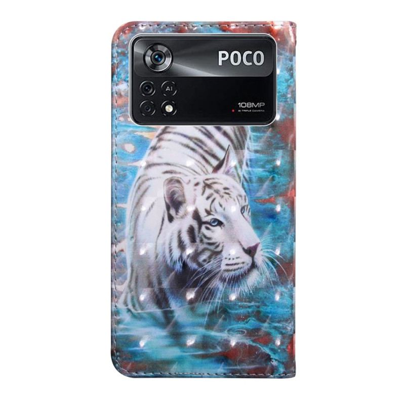 Housse Poco X4 Pro 5G Fabuleux Tigre à Lanière