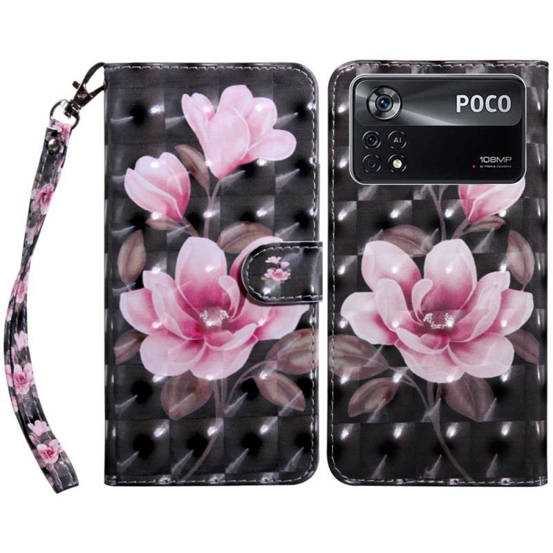 Housse Poco X4 Pro 5G Florale à Lanière