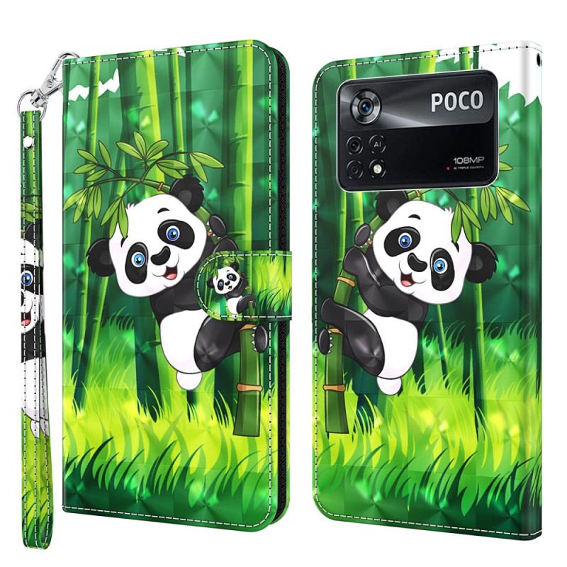 Housse Poco X4 Pro 5G Panda à Lanière