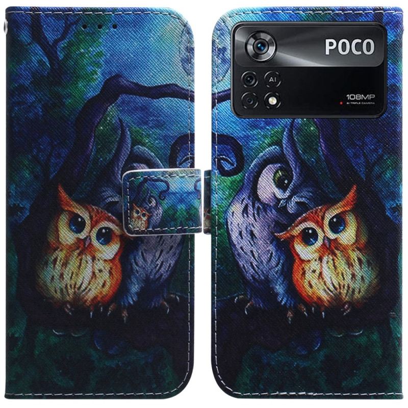 Housse Poco X4 Pro 5G Peinture Hiboux