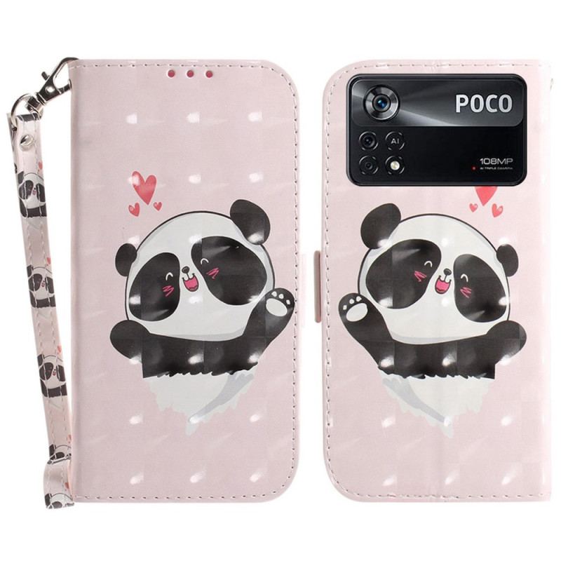 Housse Poco X4 Pro 5G Petit Panda à Lanière
