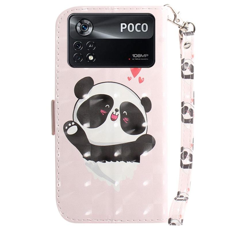 Housse Poco X4 Pro 5G Petit Panda à Lanière