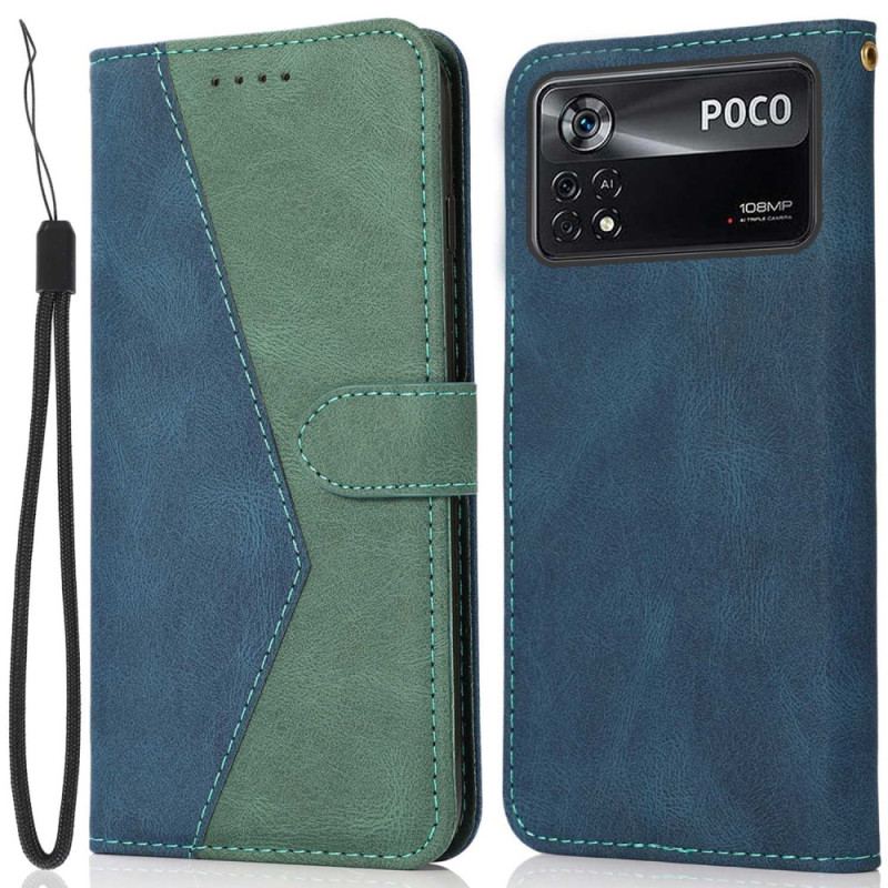 Housse Poco X4 Pro 5G Simili Cuir Bicolore