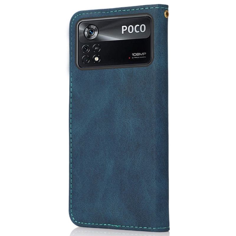 Housse Poco X4 Pro 5G Simili Cuir Bicolore
