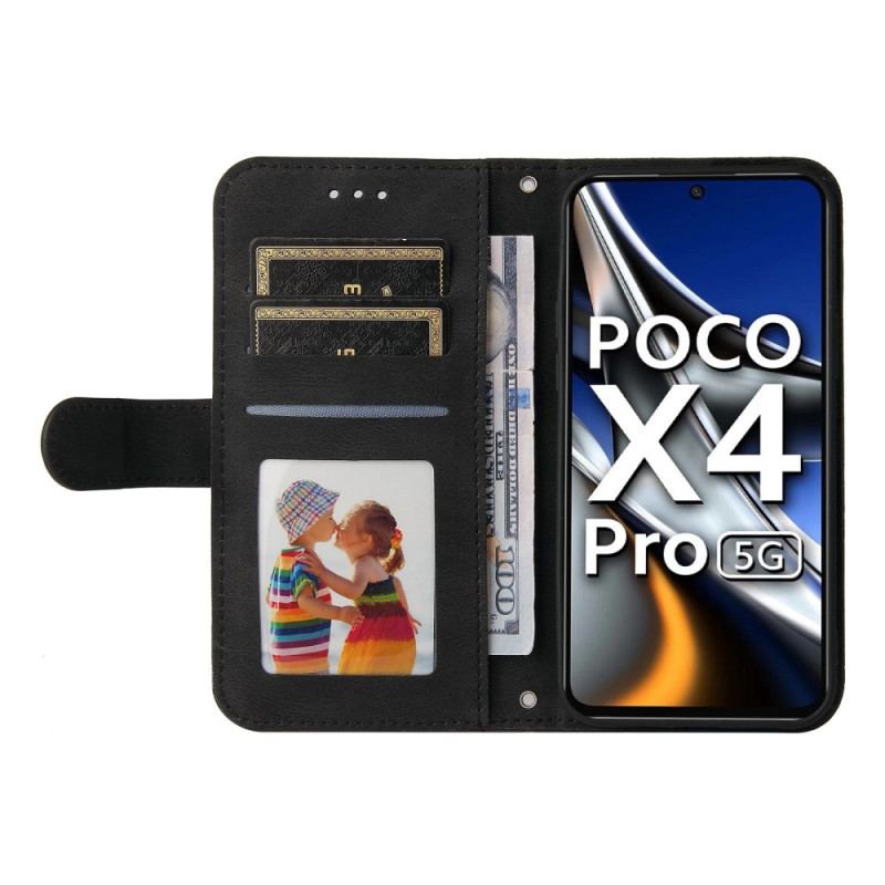 Housse Poco X4 Pro 5G Simili Cuir Rivet et Lanière