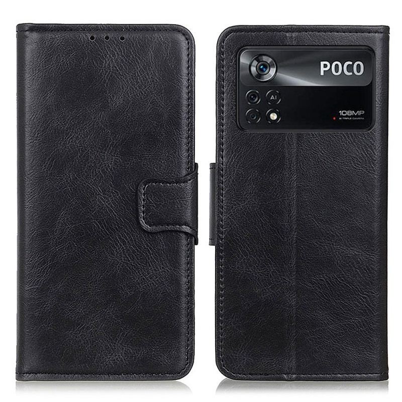 Housse Poco X4 Pro 5G Style Cuir Fermoir Réversible