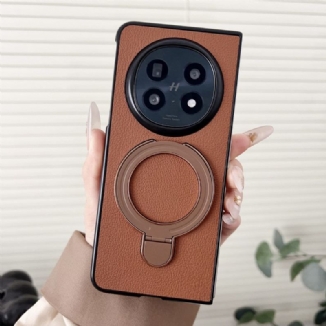 Coque Oppo Find N5 5G Simili Cuir Anneau-Support