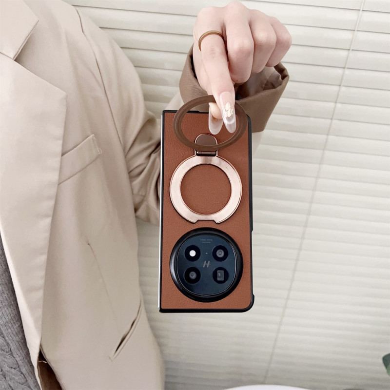 Coque Oppo Find N5 5G Simili Cuir Anneau-Support