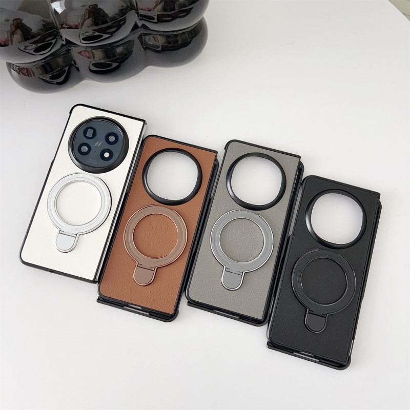 Coque Oppo Find N5 5G Simili Cuir Anneau-Support