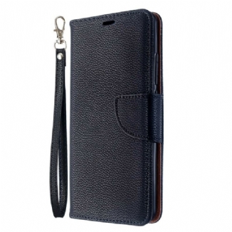 Housse Xiaomi Mi Note 10 / Note 10 Pro Effet Cuir Litchi Coloré à Lanière