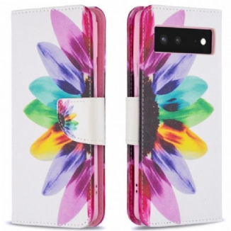 Flip Cover Google Pixel 6 Fleur Aquarelle