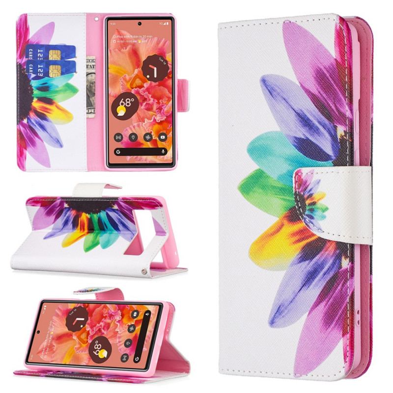 Flip Cover Google Pixel 6 Fleur Aquarelle