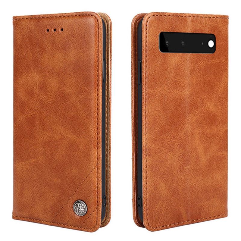 Flip Cover Google Pixel 6 Style Cuir Rivet