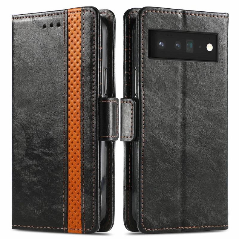 Housse Google Pixel 6 Bicolore Double Fermoir CaseneO