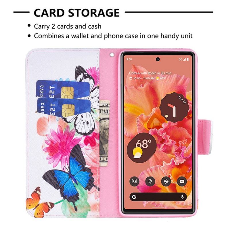 Housse Google Pixel 6 Papillons Peints
